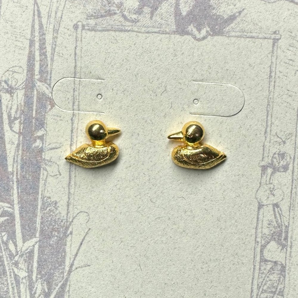 Vintage Duck Friends Pierced Earrings